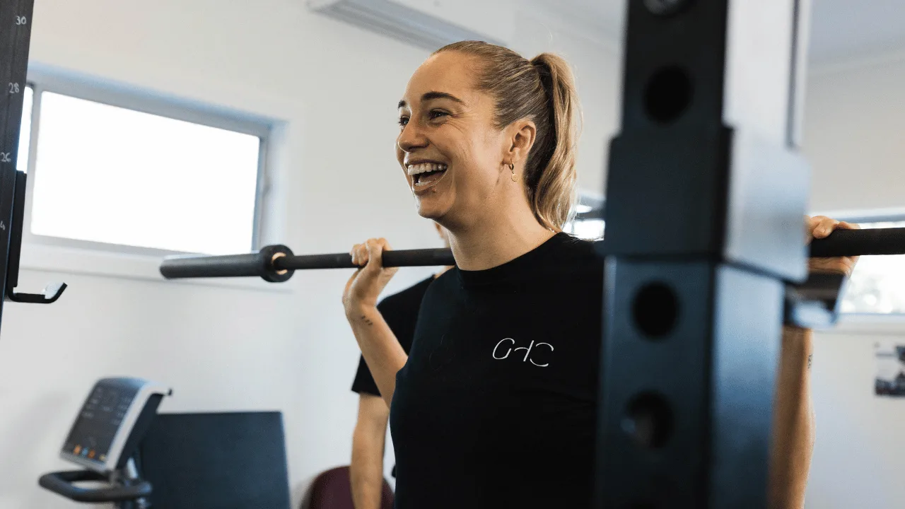 Kezie Apps enjoying exercise physiology at Gladesville Healthcare